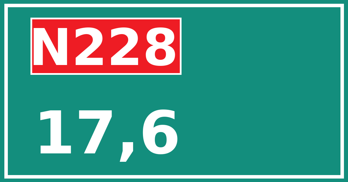 Hectometerbord N228 17,6