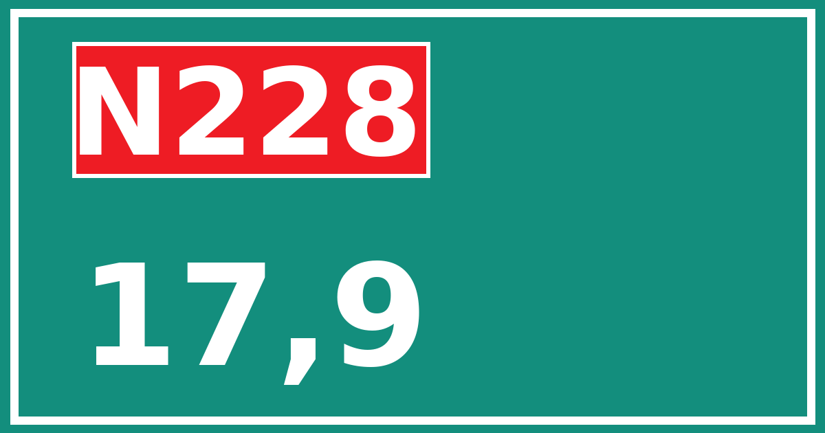 Hectometerbord N228 17,9