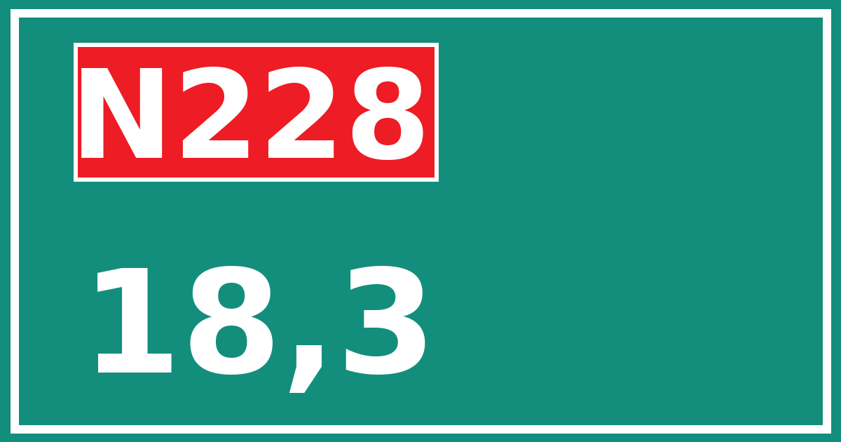 Hectometerbord N228 18,3