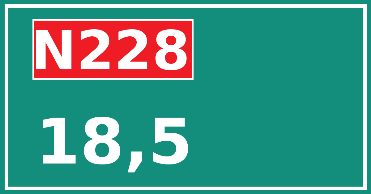 Hectometerbord N228 18,5