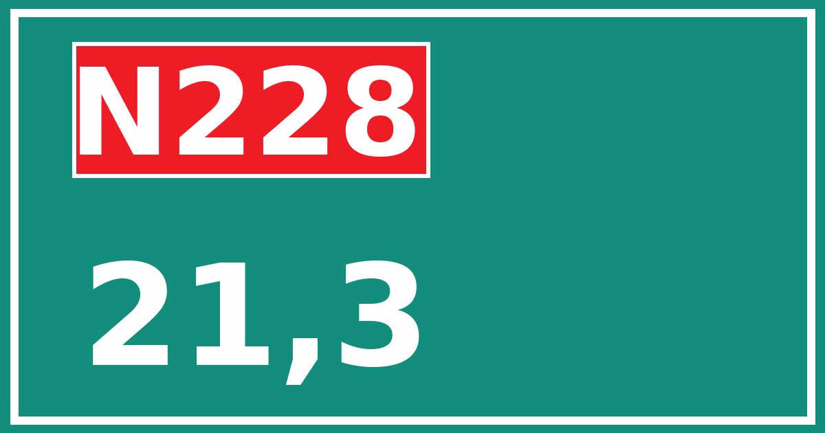 Hectometerbord N228 21,3
