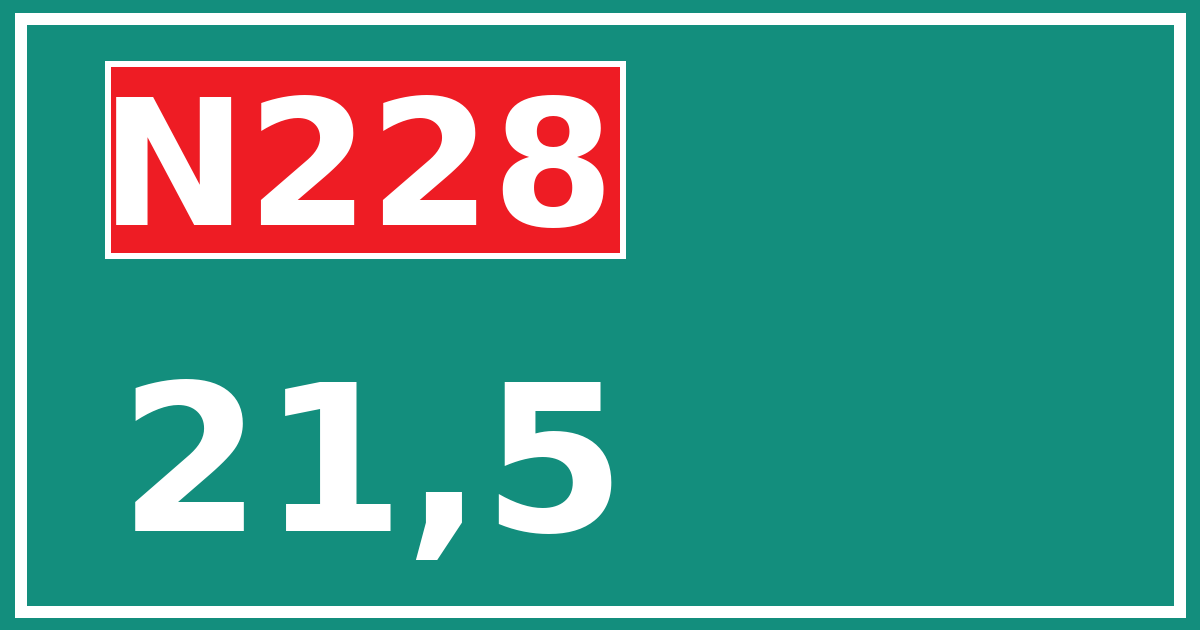 Hectometerbord N228 21,5