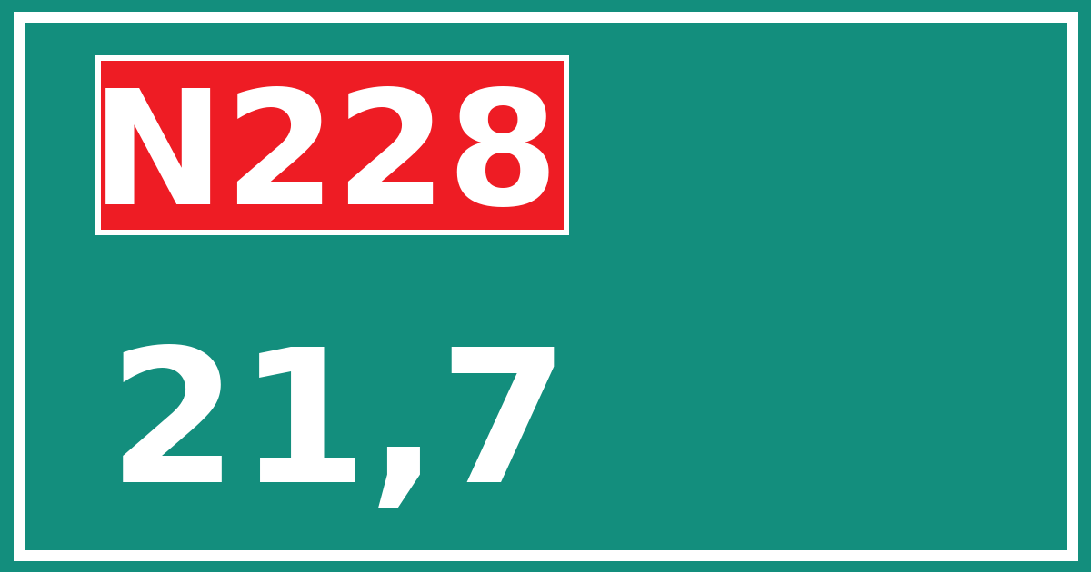Hectometerbord N228 21,7
