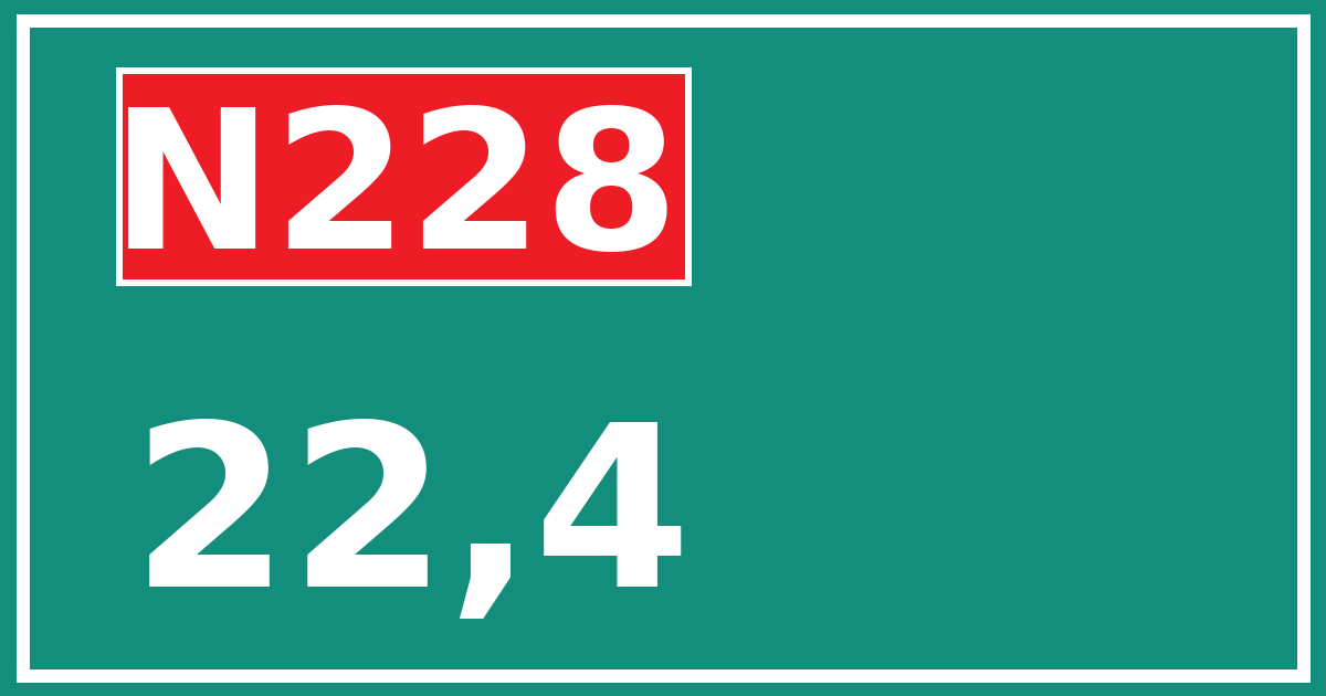 Hectometerbord N228 22,4