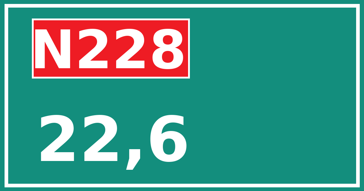 Hectometerbord N228 22,6