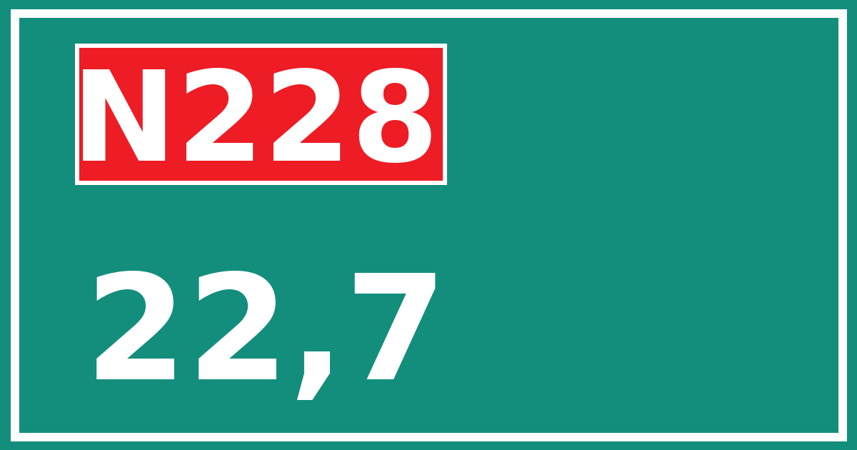 Hectometerbord N228 22,7