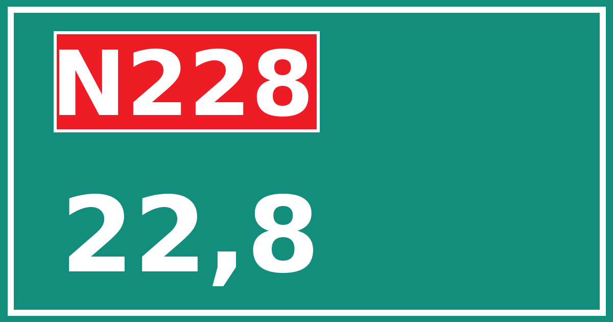 Hectometerbord N228 22,8