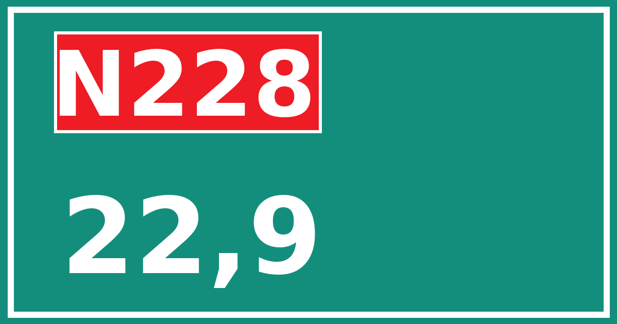 Hectometerbord N228 22,9