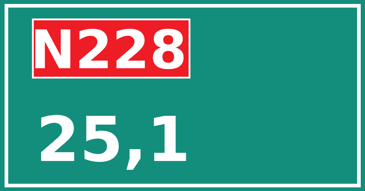 Hectometerbord N228 25,1