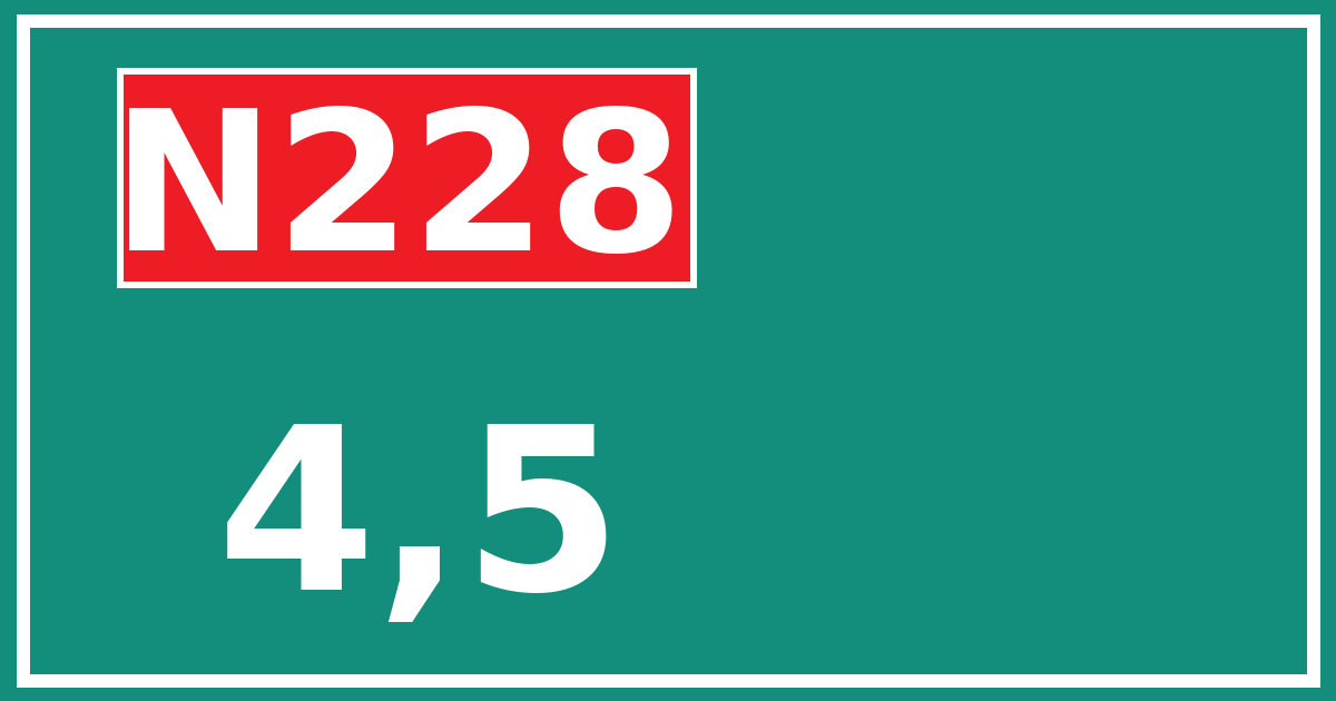 Hectometerbord N228 4,5