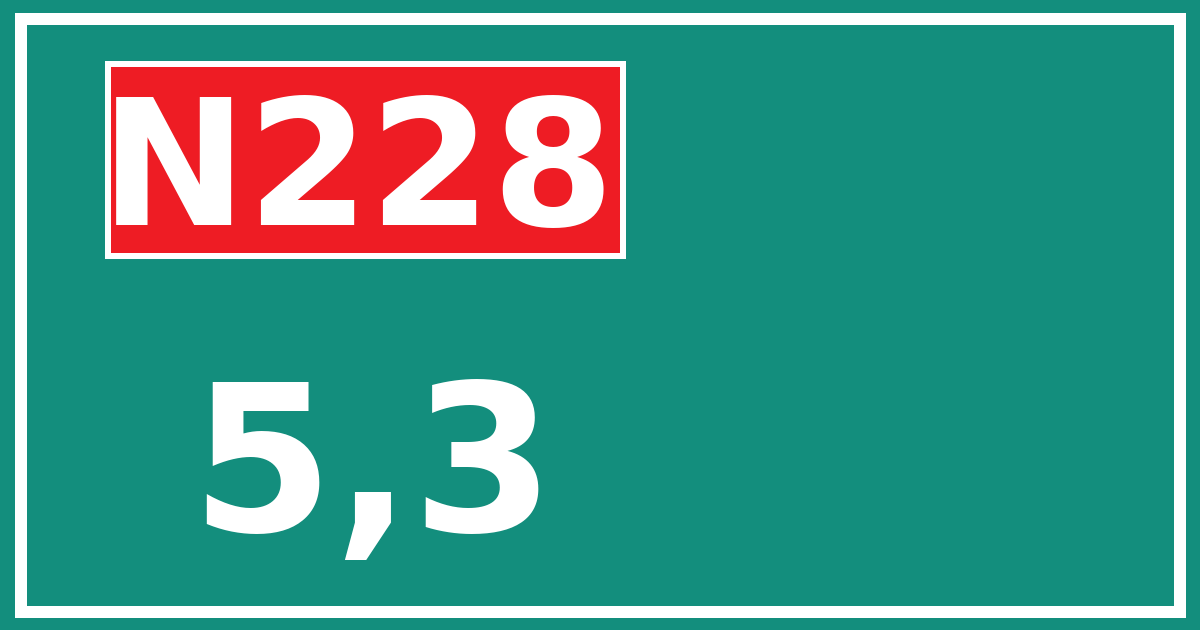 Hectometerbord N228 5,3