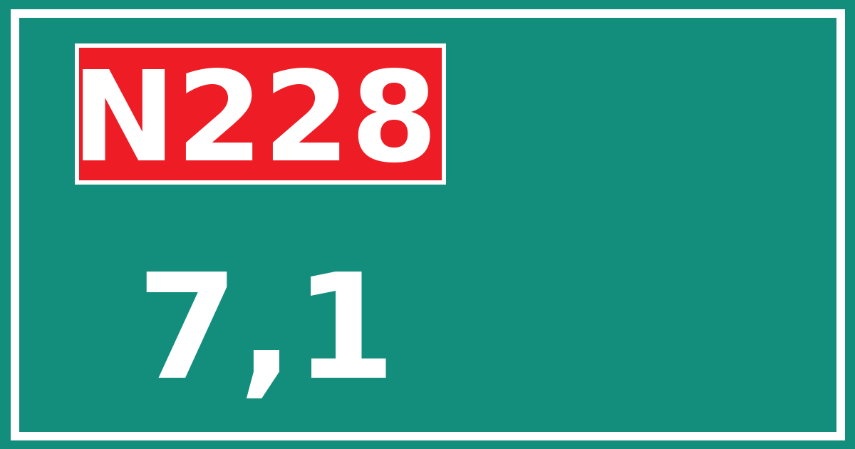 Hectometerbord N228 7,1