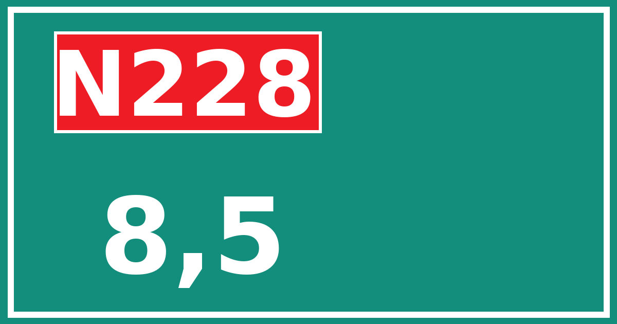 Hectometerbord N228 8,5