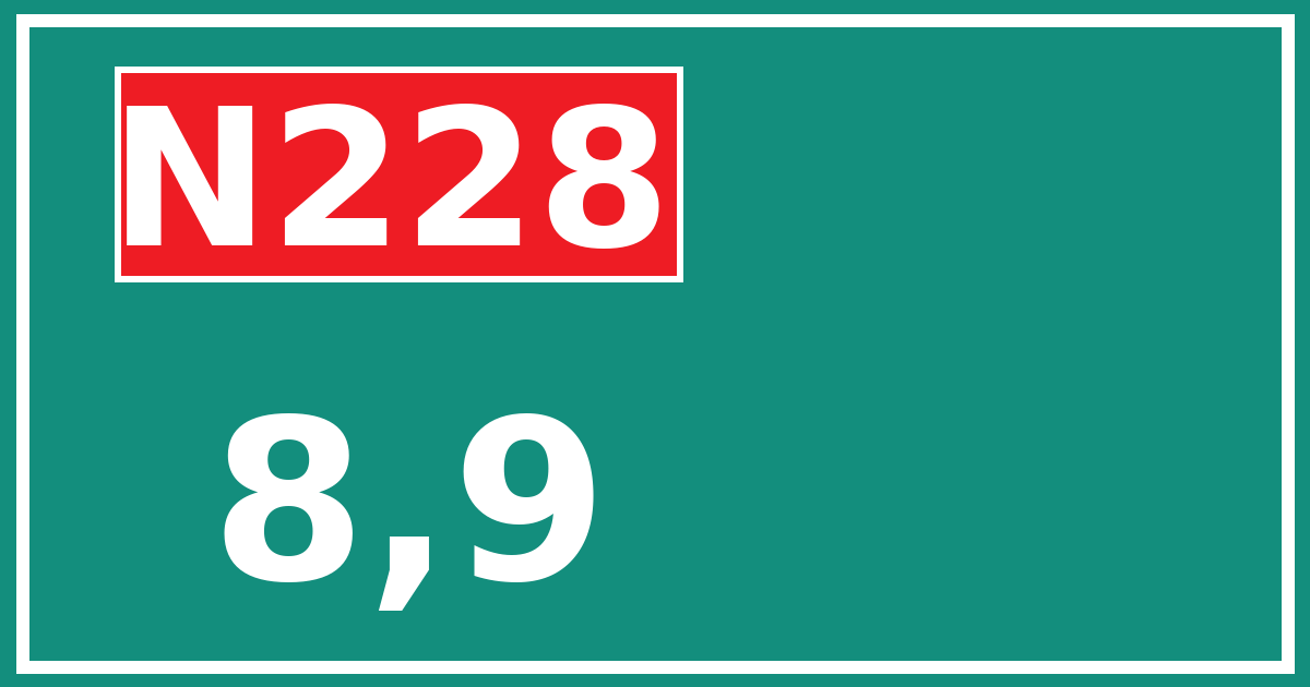 Hectometerbord N228 8,9