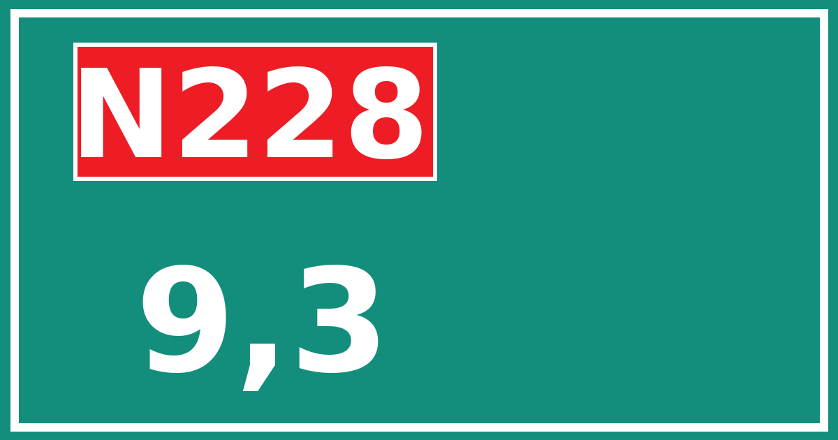 Hectometerbord N228 9,3