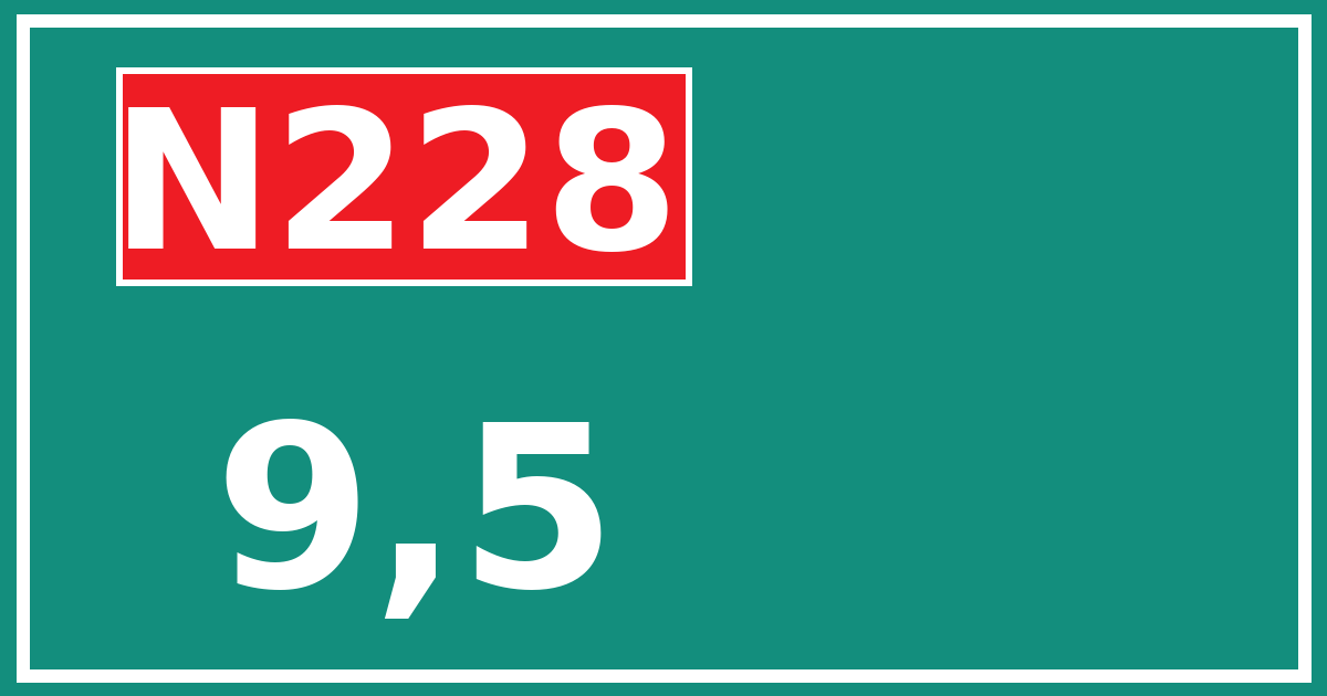 Hectometerbord N228 9,5
