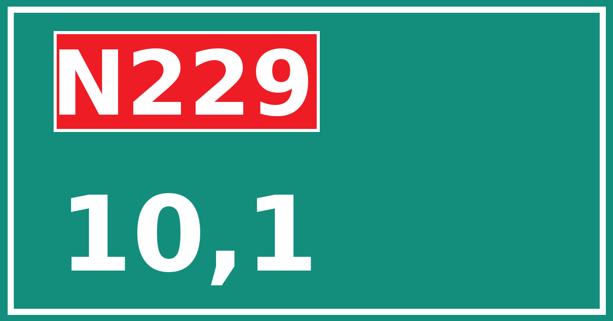 Hectometerbord N229 10,1