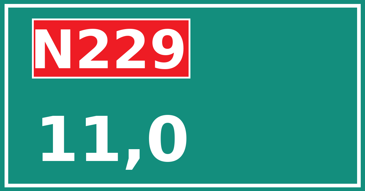 Hectometerbord N229 11,0