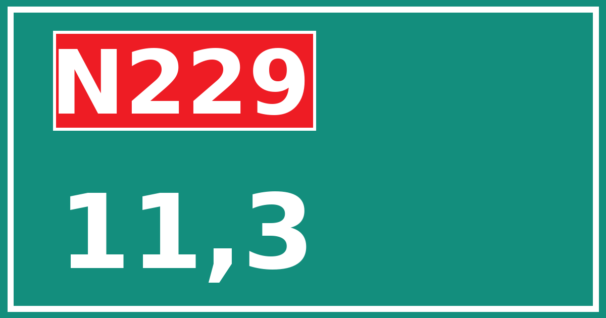 Hectometerbord N229 11,3