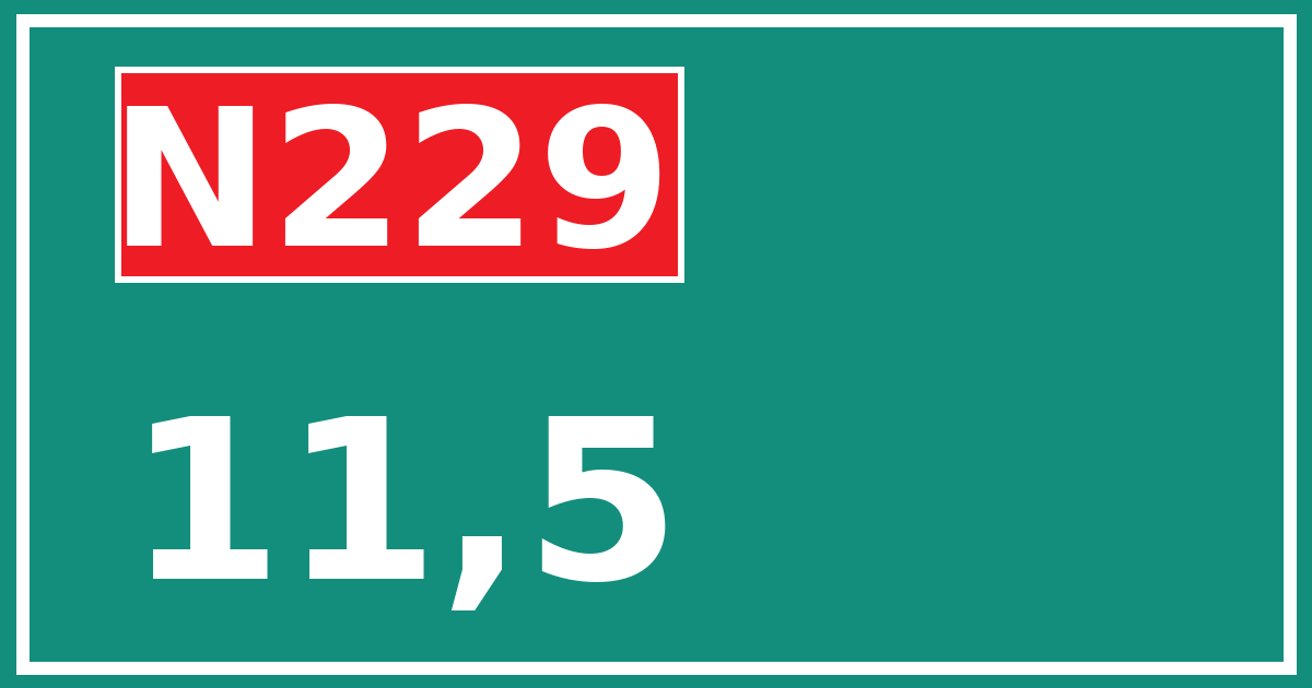 Hectometerbord N229 11,5