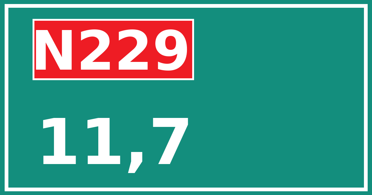 Hectometerbord N229 11,7