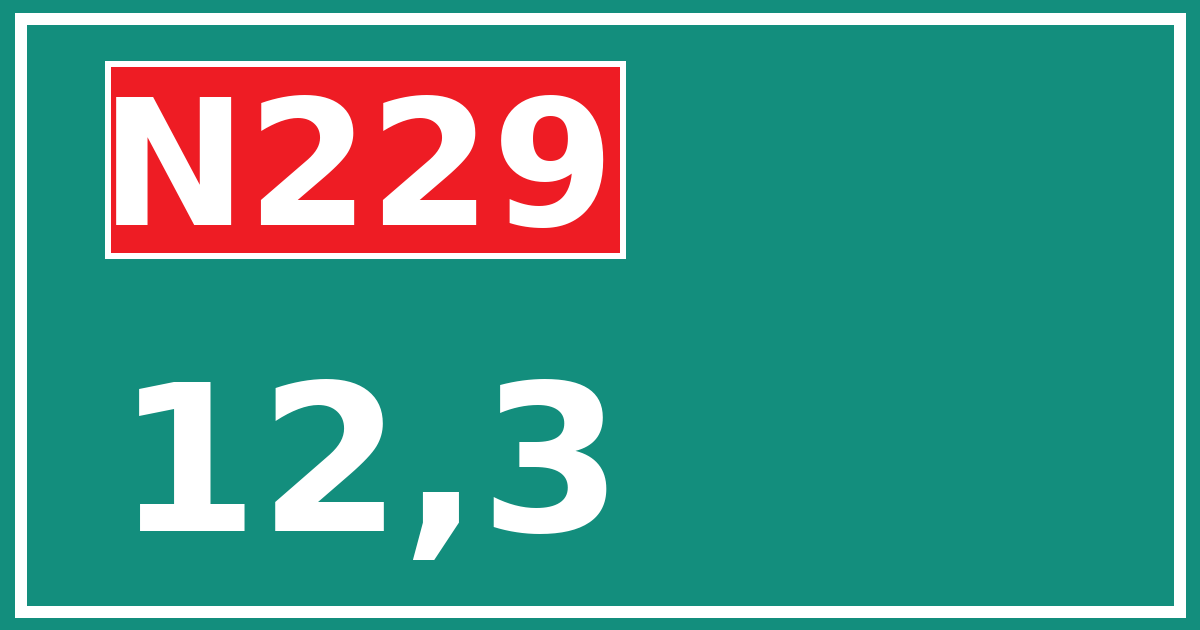 Hectometerbord N229 12,3
