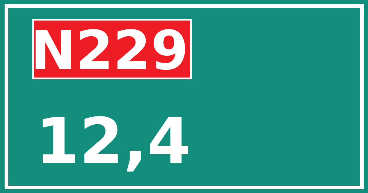 Hectometerbord N229 12,4