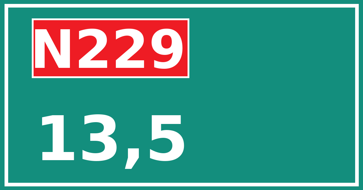 Hectometerbord N229 13,5