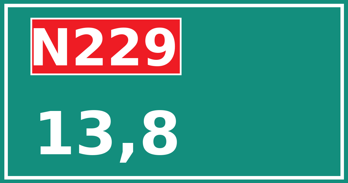Hectometerbord N229 13,8