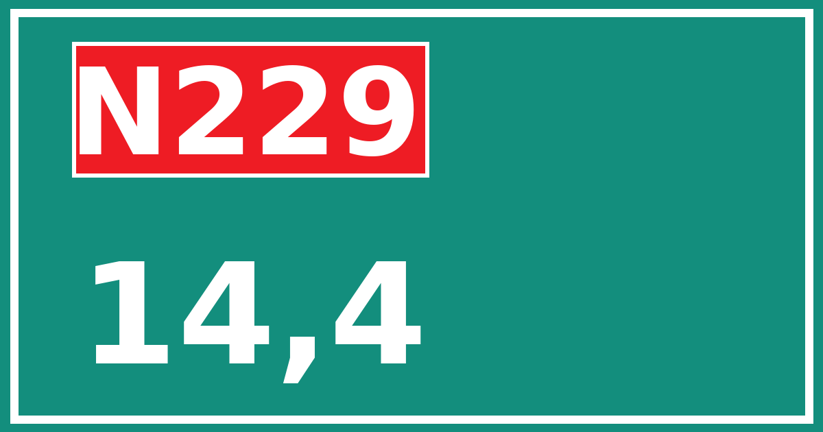 Hectometerbord N229 14,4