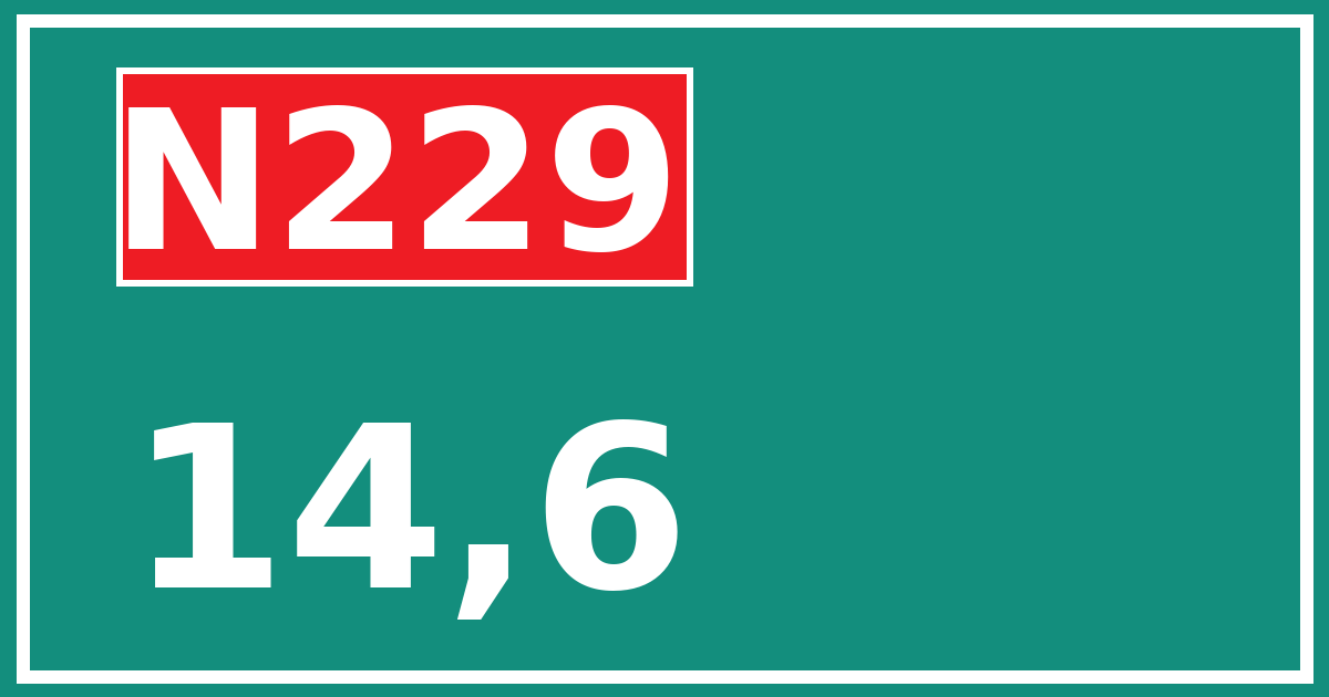 Hectometerbord N229 14,6