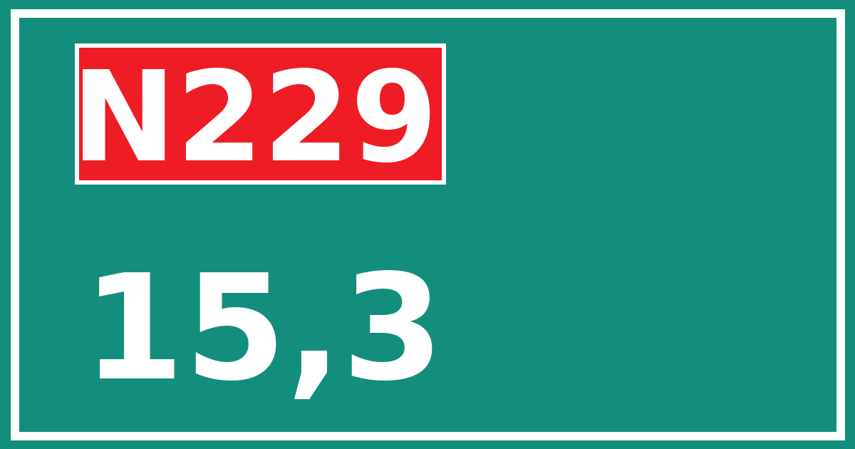Hectometerbord N229 15,3