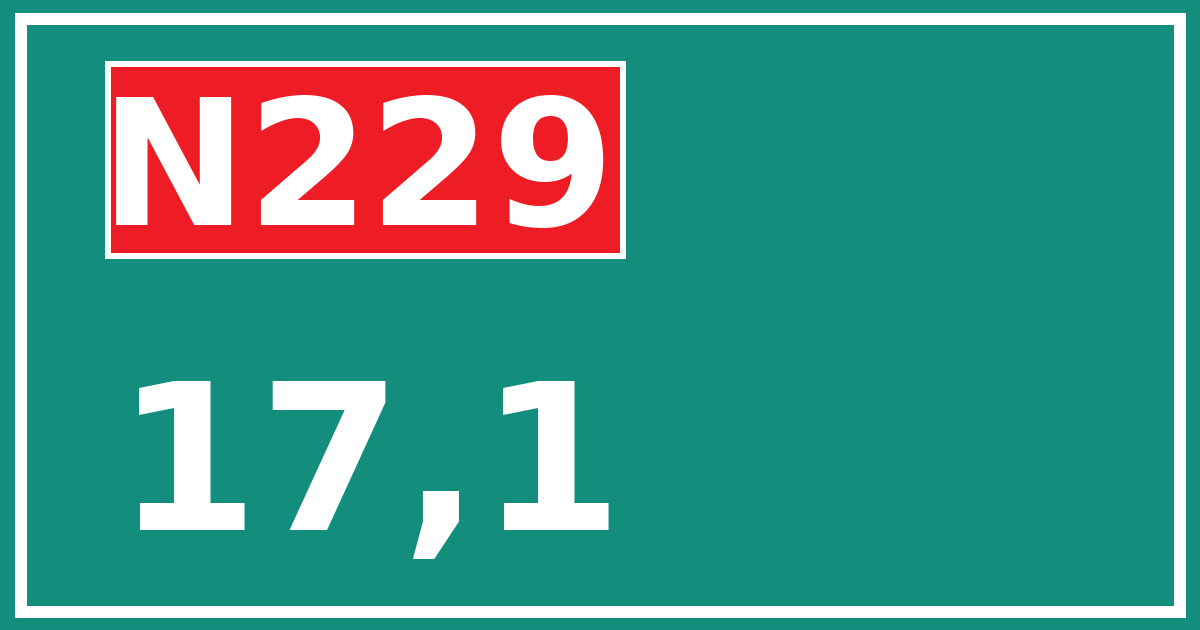 Hectometerbord N229 17,1