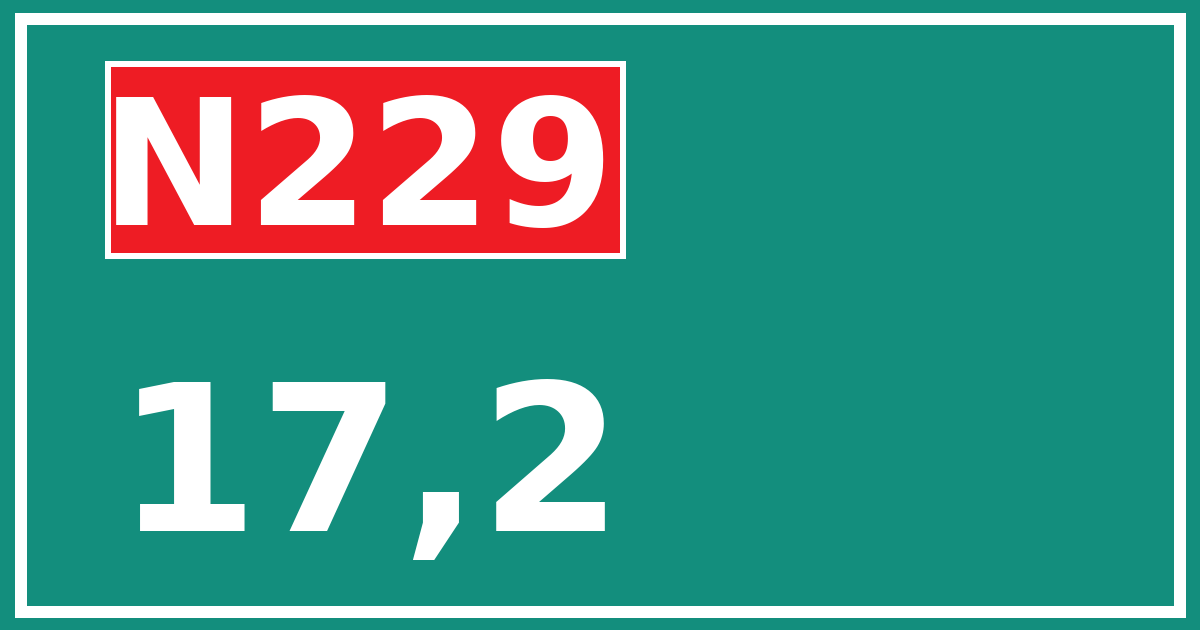 Hectometerbord N229 17,2