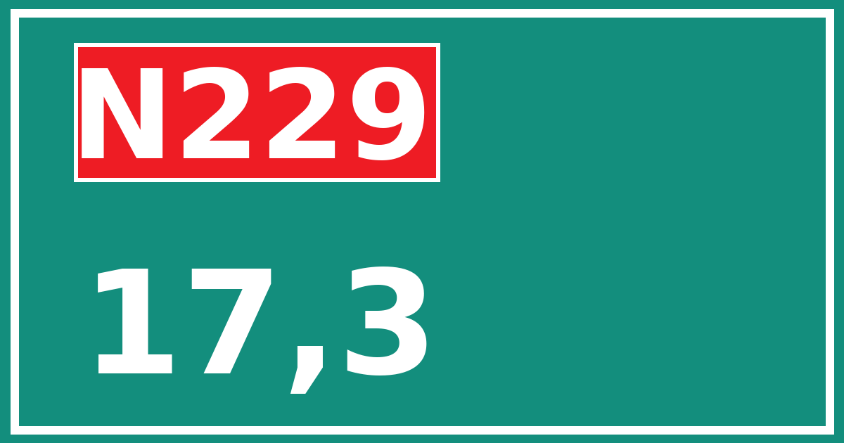 Hectometerbord N229 17,3
