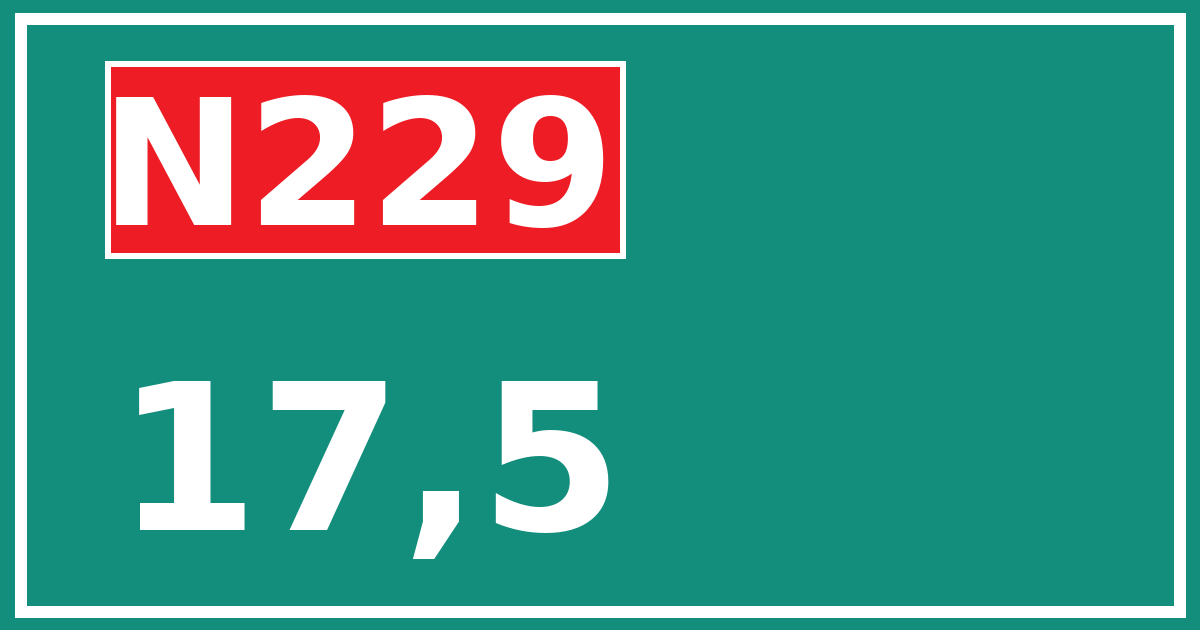 Hectometerbord N229 17,5