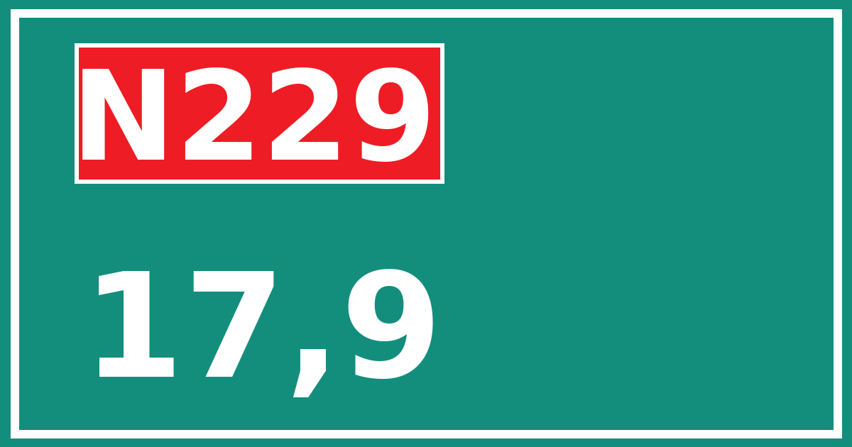 Hectometerbord N229 17,9