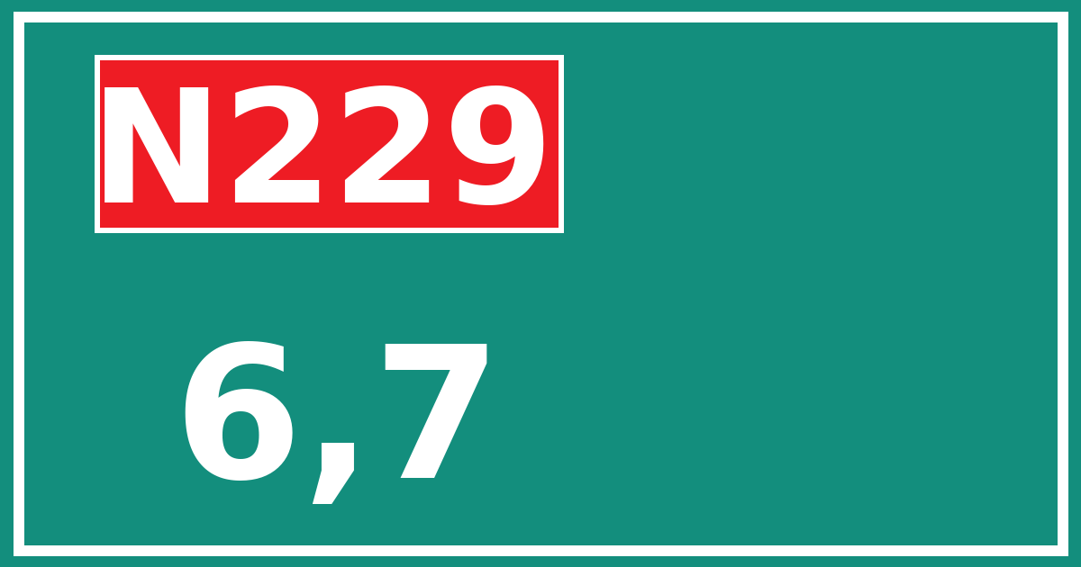 Hectometerbord N229 6,7