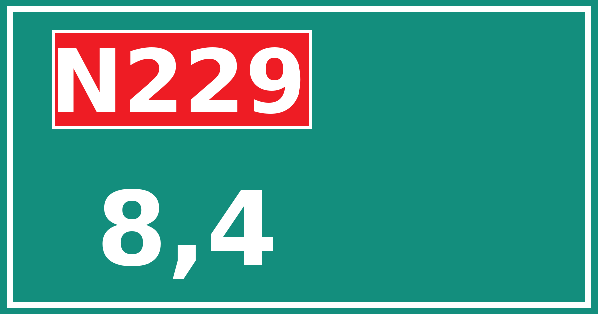 Hectometerbord N229 8,4