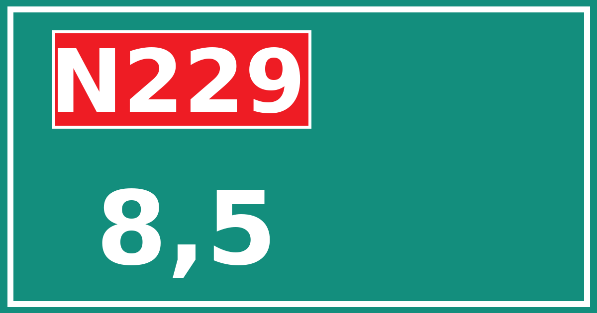 Hectometerbord N229 8,5