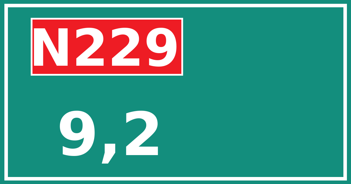Hectometerbord N229 9,2