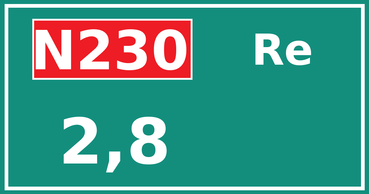 Hectometerbord N230 2,8 zijde Re