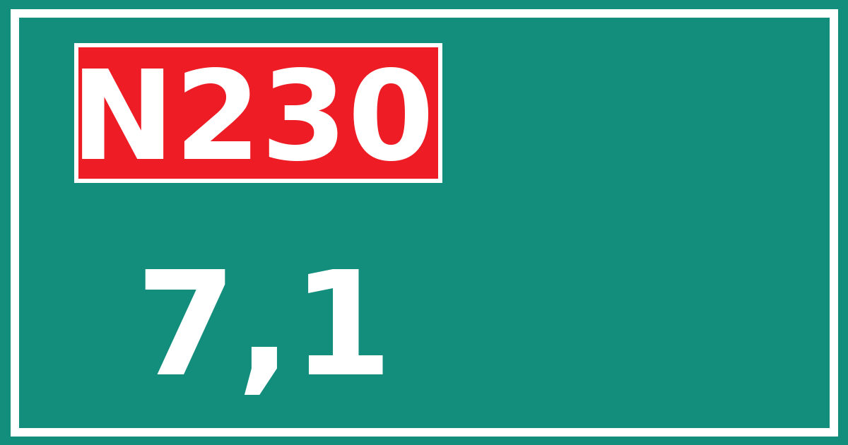 Hectometerbord N230 7,1