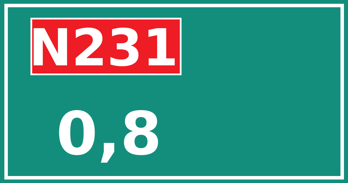Hectometerbord N231 0,8