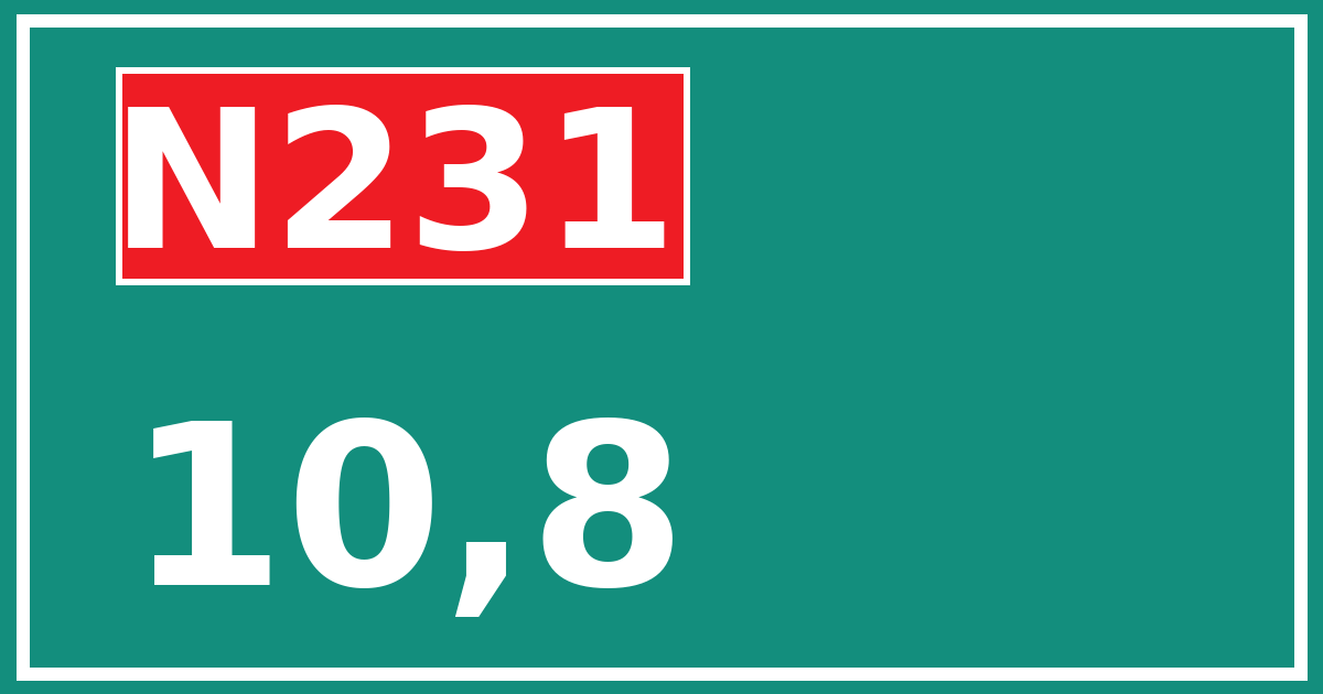 Hectometerbord N231 10,8