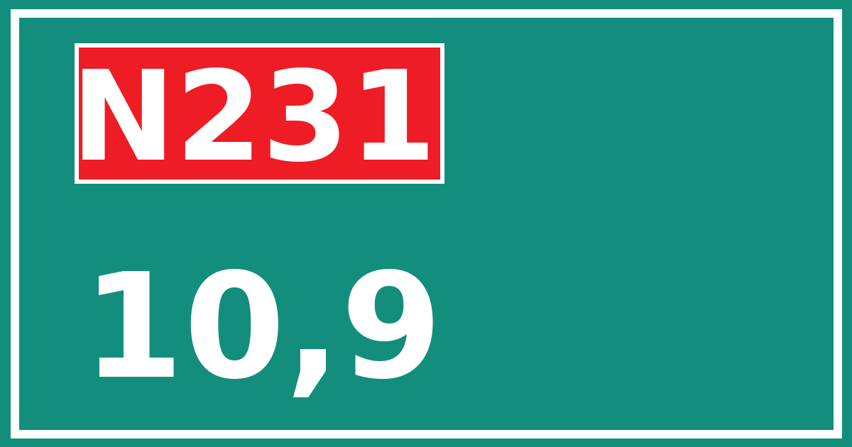 Hectometerbord N231 10,9