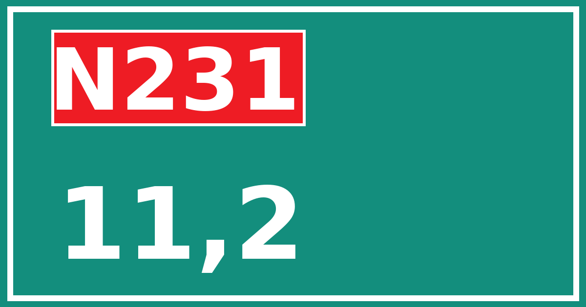 Hectometerbord N231 11,2