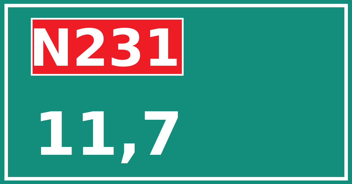 Hectometerbord N231 11,7