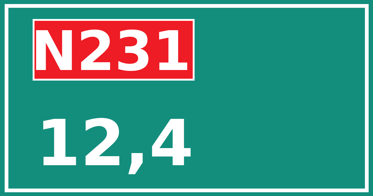 Hectometerbord N231 12,4