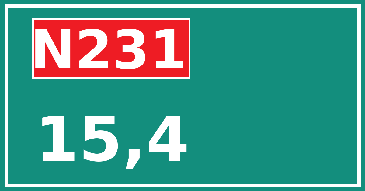 Hectometerbord N231 15,4